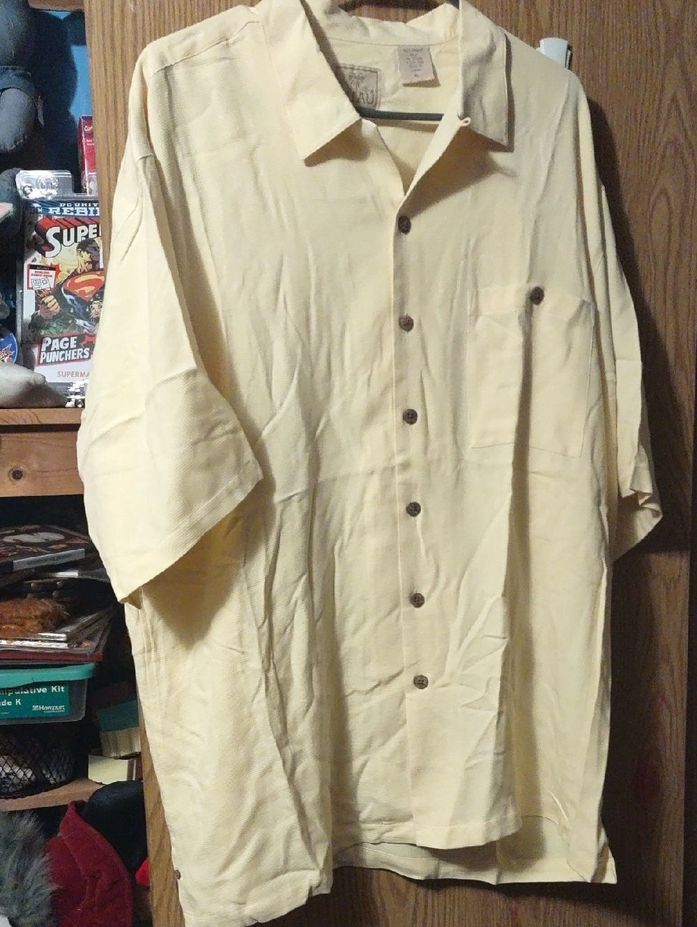 LU'AU Cream Waffle Knit Top with Palm Label